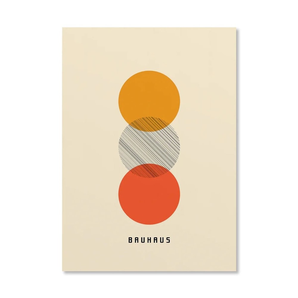 Abstract Orange Bauhaus Geometric Poster Pop Art Sunrise Bicycle Wall Art 14