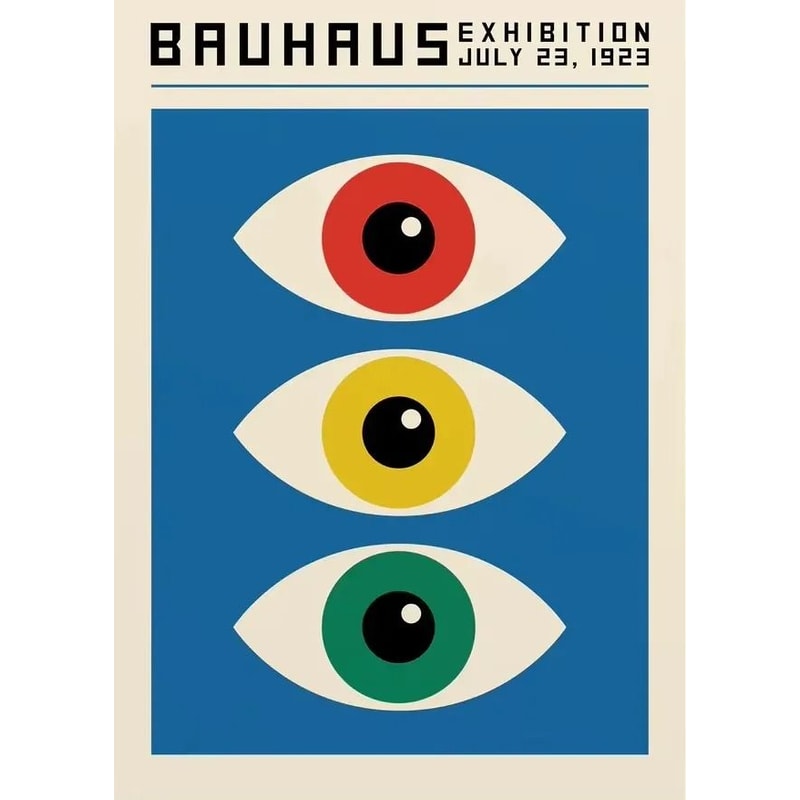 Abstract Orange Bauhaus Geometric Poster Pop Art Sunrise Bicycle Wall Art 26