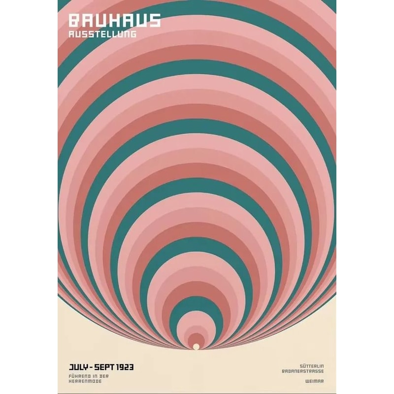 Abstract Orange Bauhaus Geometric Poster Pop Art Sunrise Bicycle Wall Art 19