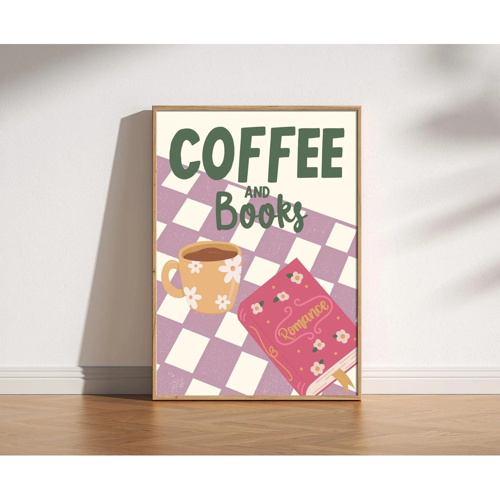 Retro Coffee Stripes Canvas Print Minimalist Kitchen Restaurant Wall Art 13