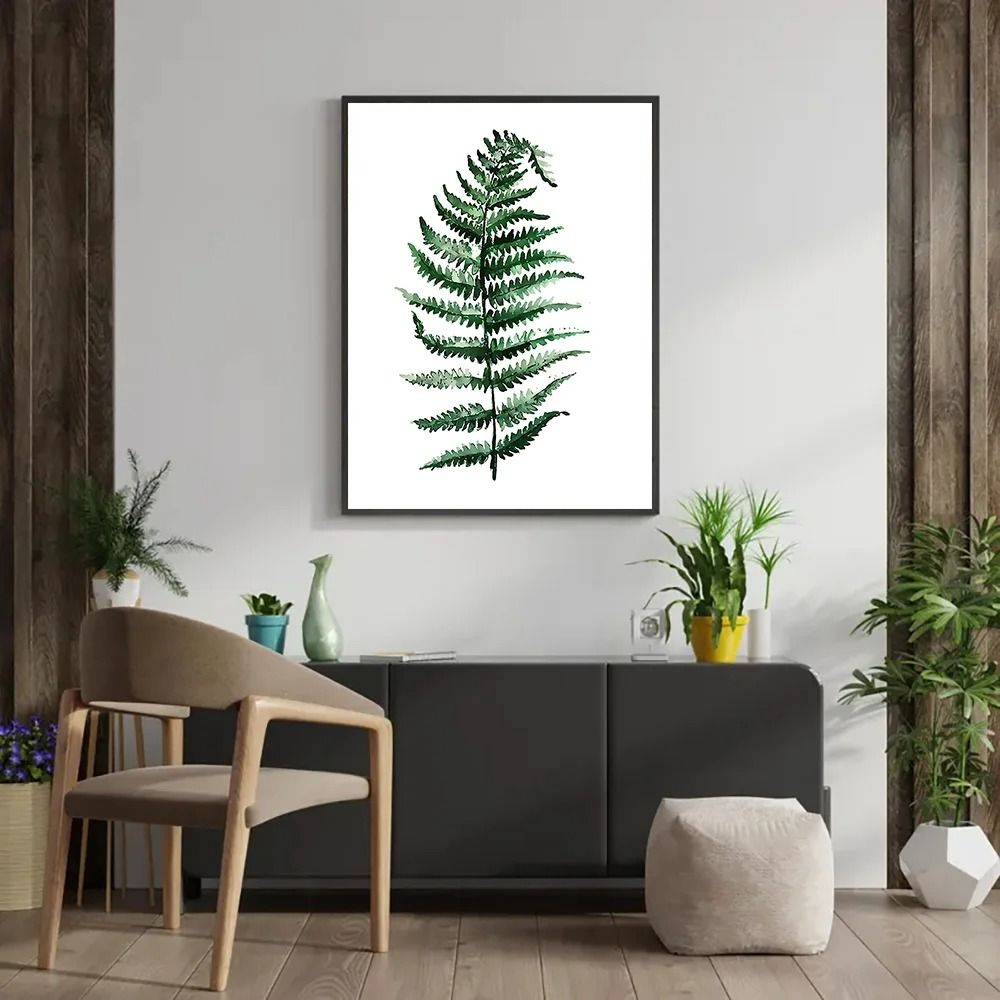 Nordic Green Plants Canvas Wall Art Monstera Banana Leaf Botanical Prints 3