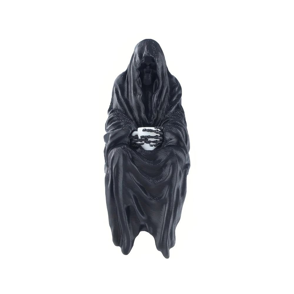 3D Printed Hooded Cloaked Statue Gothic Dark Mystery Home Decor Figurine 6