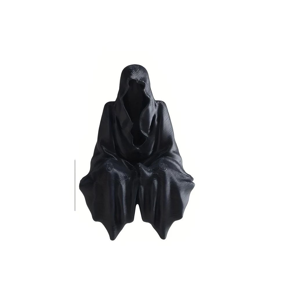 3D Printed Hooded Cloaked Statue Gothic Dark Mystery Home Decor Figurine 7