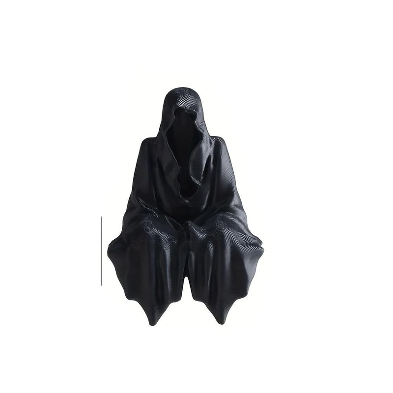 3D Printed Hooded Cloaked Statue Gothic Dark Mystery Home Decor Figurine 7