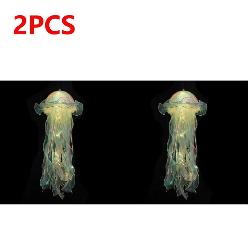 Gradient Jellyfish LED Night Light Iridescent Hanging Pendant Lamp 13