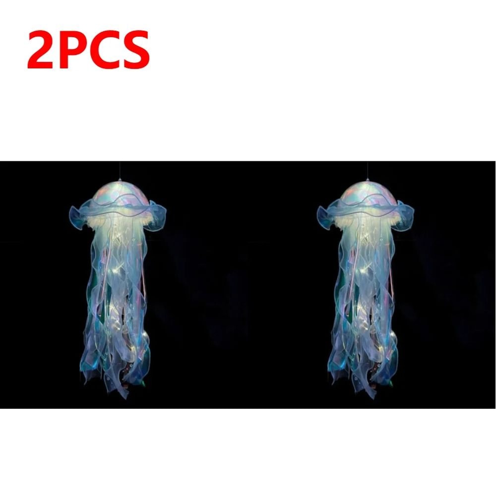 Gradient Jellyfish LED Night Light Iridescent Hanging Pendant Lamp 26