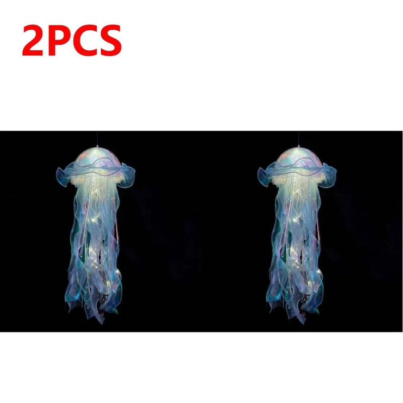 Gradient Jellyfish LED Night Light Iridescent Hanging Pendant Lamp 26