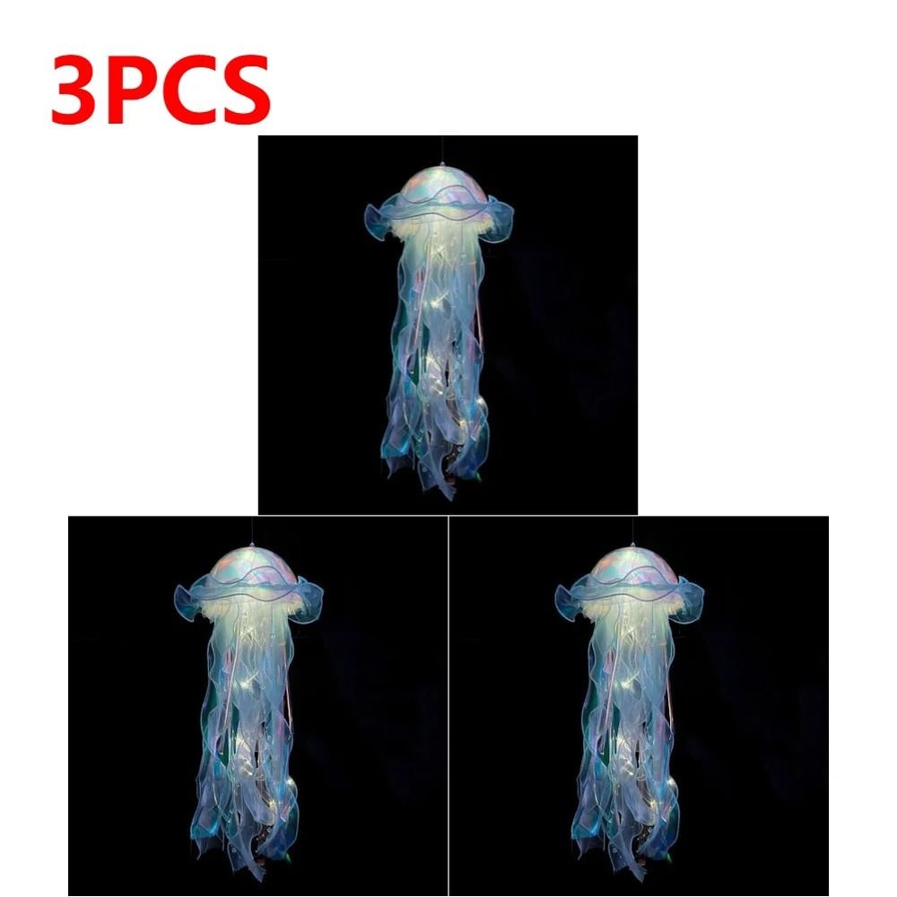 Gradient Jellyfish LED Night Light Iridescent Hanging Pendant Lamp 27