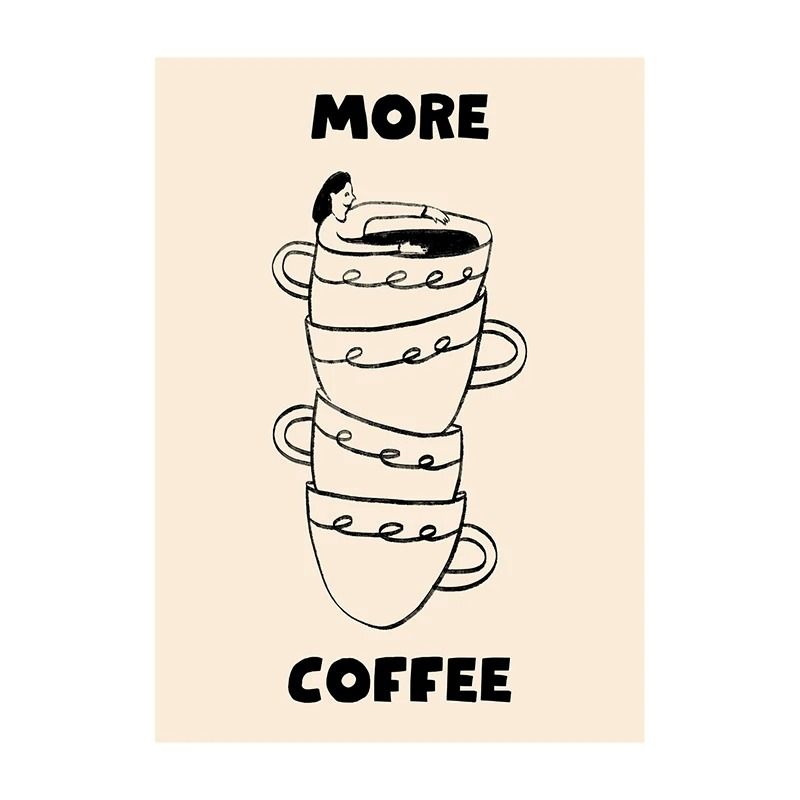 Surreal Coffee Diver Canvas Poster Trendy Kitchen Gallery Wall Art 23