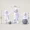 Astronaut Explorer Figurine Set 4Piece Miniature Spaceman Desktop Sculpture 6