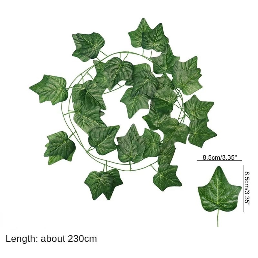 Ivy Green Fake Leaves Garland Artificial Vine Foliage Rattan String 6