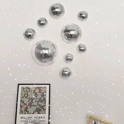 semicircle wall disco ball | mirrored metallic home decor & wedding wall art