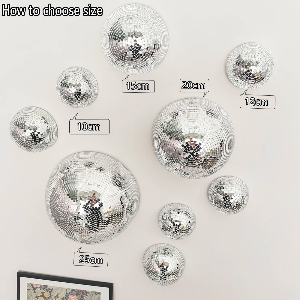 Semicircle Wall Disco Ball Mirrored Metallic Home Decor Wedding Wall Art 5