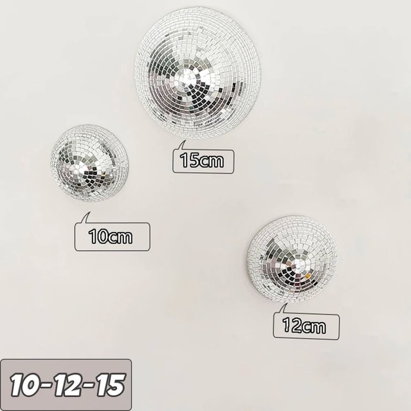 Semicircle Wall Disco Ball Mirrored Metallic Home Decor Wedding Wall Art 13