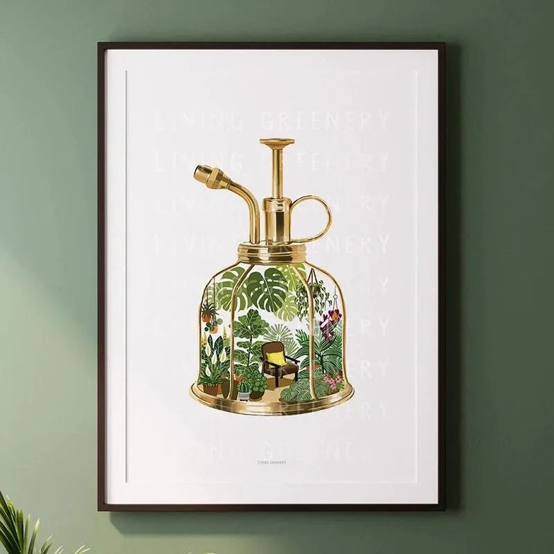 Botanical Green Houseplant Canvas Art Calming Nature Indoors Interior Print 18