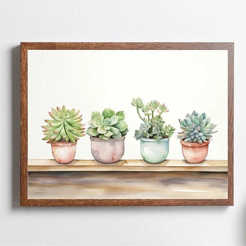 Botanical Green Houseplant Canvas Art Calming Nature Indoors Interior Print 29