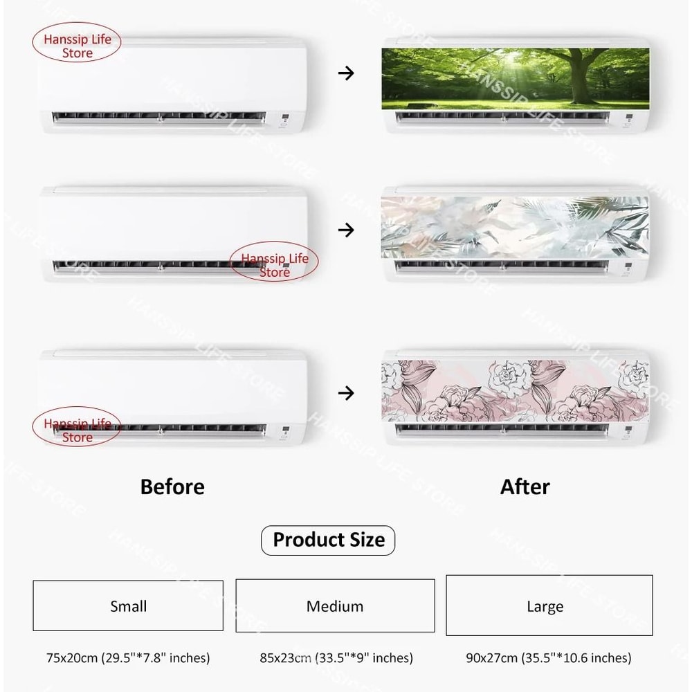 3D Vision Geometric Air Conditioner Decal Abstract Geometry Pattern Panel Sticker 1