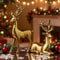 Golden Reindeer Christmas Table Decor 2Piece Elegant Elk Home Statue Set 0