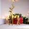 Golden Reindeer Christmas Table Decor 2Piece Elegant Elk Home Statue Set 1