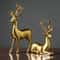 Golden Reindeer Christmas Table Decor 2Piece Elegant Elk Home Statue Set 6