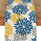 Blue Dahlia Floral Summer Table Runner Seasonal Spring Linen Dresser Scarf 7