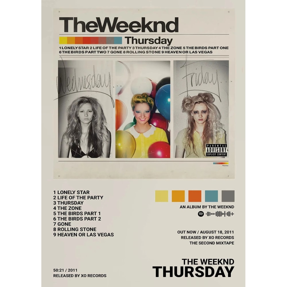 The Weeknd Starboy Music Album Poster Hip Hop Icon Canvas Wall Art 12