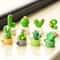 4Piece Miniature Resin Succulent Set Faux Cactus Bonsai For Car Office Decor 0