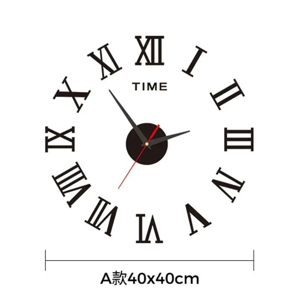 Large 3D DIY Silent Wall Clock Modern PunchFree Wall Sticker Clock 7