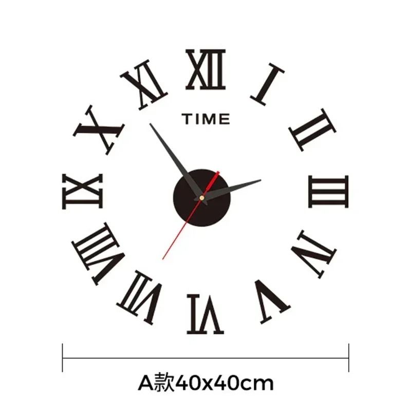 Large 3D DIY Silent Wall Clock Modern PunchFree Wall Sticker Clock 7