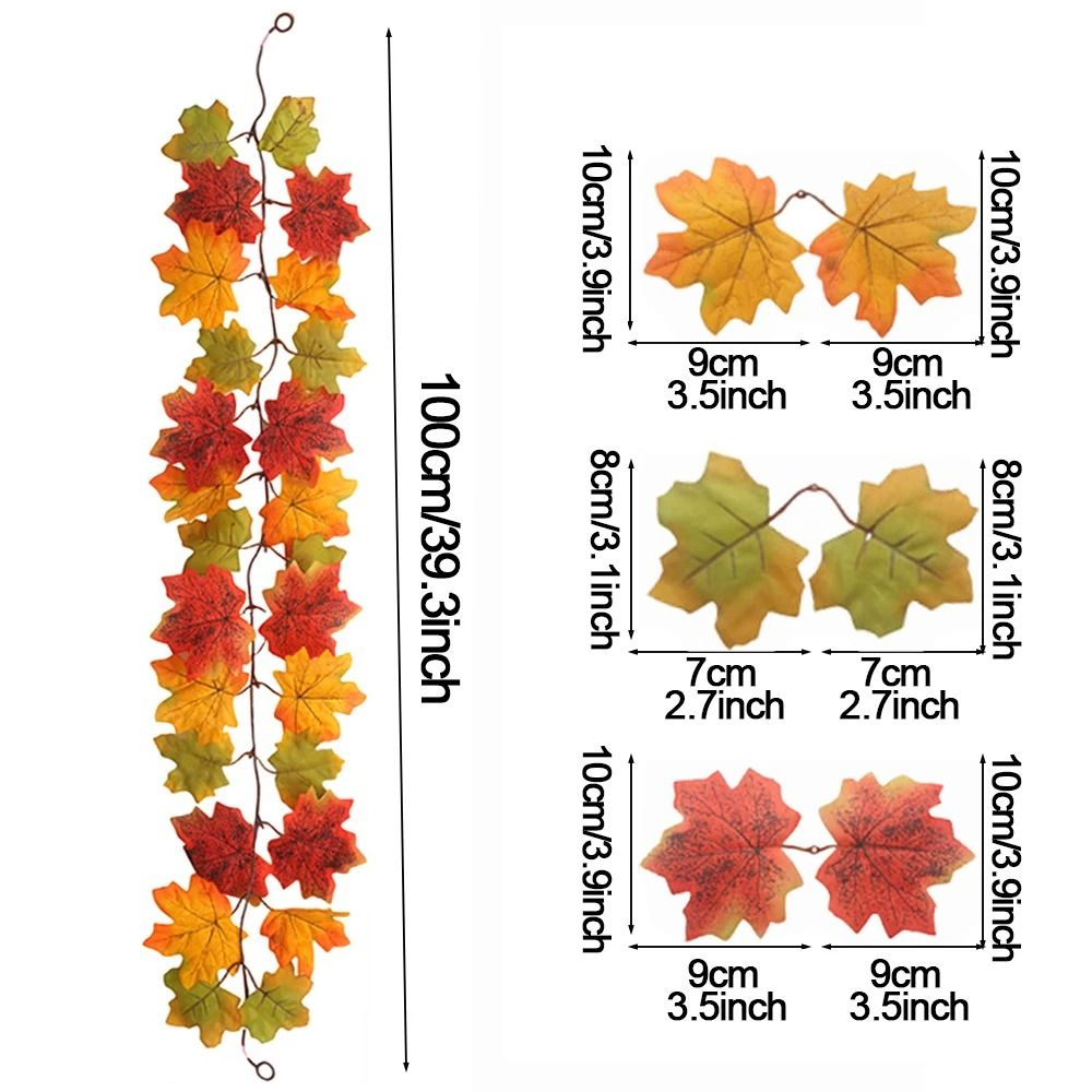 Autumn Maple Leaf Vine Garland Artificial Fall Hanging Thanksgiving Decor 14