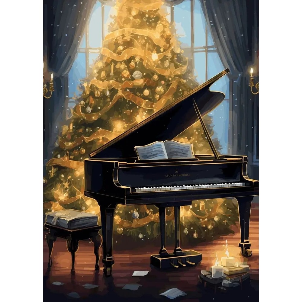 Classic Traditional Christmas Wall Art Santa Claus Tree Gift Poster Canvas Painting 10