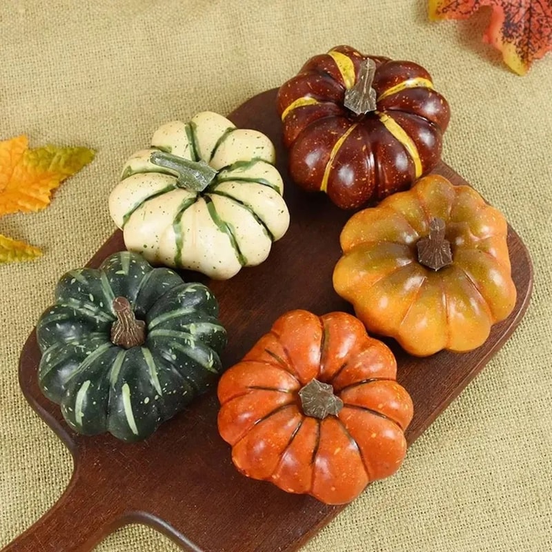 Miniature Harvest Pumpkin Set 9pcs Realistic Holiday Decor For Thanksgiving DIY Crafts 1