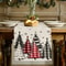 Retro Plaid Christmas Tree Table Runner Nordic Winter Holiday Dining Decor 1