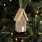 Wooden Nordic Christmas House Pendant Rustic Small Log House Tree Ornament 1