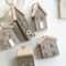 Wooden Nordic Christmas House Pendant Rustic Small Log House Tree Ornament 2