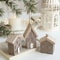 Wooden Nordic Christmas House Pendant Rustic Small Log House Tree Ornament 3