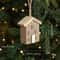 Wooden Nordic Christmas House Pendant Rustic Small Log House Tree Ornament 7