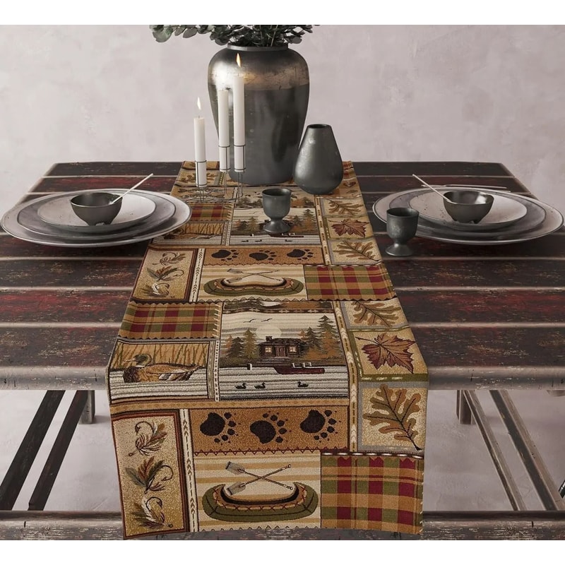 Aztec Ethnic Tribal Table Runner Boho Geometric Linen Kitchen Decor 12