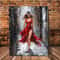 Elegant Woman In Red Dress Framed Art Vibrant Oil Painting Canvas Wall Decor 0