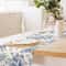 Chinoiserie Blue Flower Linen Table Runner PorcelainStyle Floral Dining Decor Dresser Scarf 3