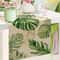 Tropical Summer Palm Leaves Table Runner Lush Greenery Linen Dining Decor Outdoor Party Accent 2