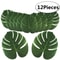 Tropical Palm Leaves Artificial Set 12Piece Hawaiian Luau Jungle Party Decor 0