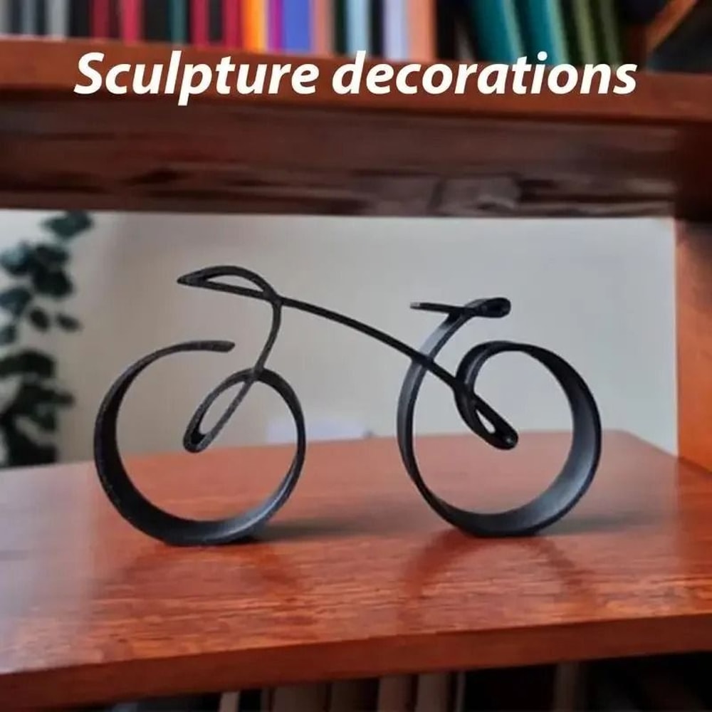 Minimalistic Bicycle Acrylic Sculpture Modern Linear Bike Ornament Creative Office Decor 4