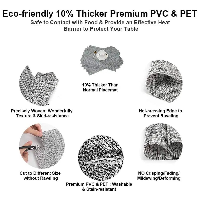 Modern Woven Vinyl Table Runner HeatResistant NonSlip PVC Dresser Cover 2