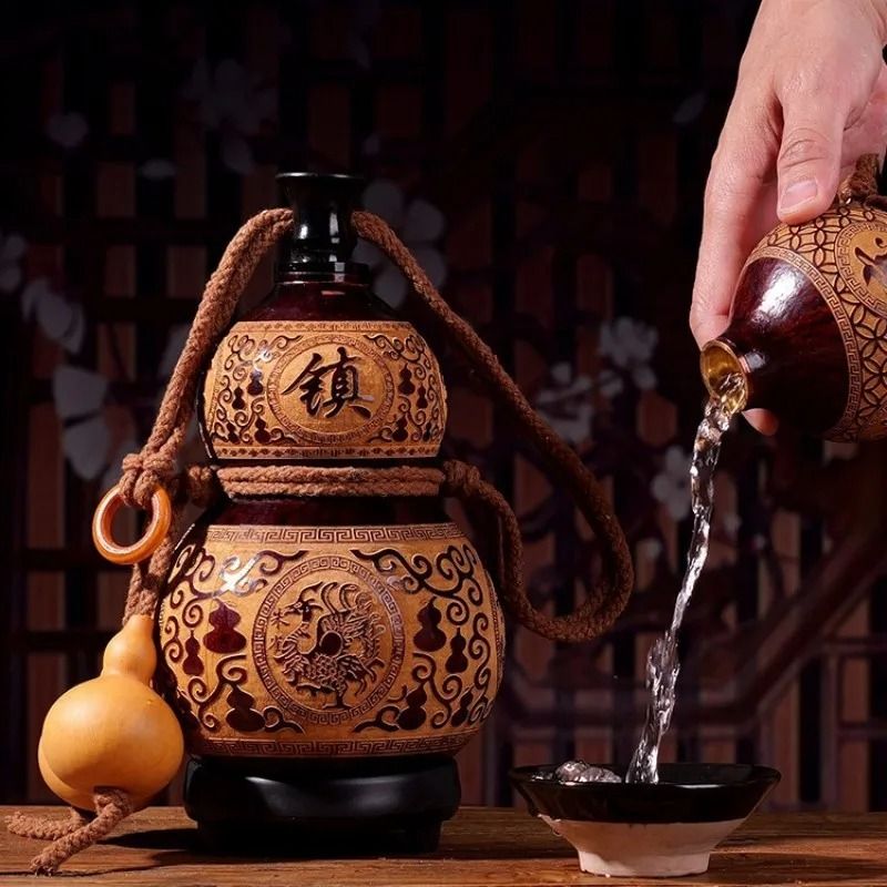 Artisanal Natural Wine Gourd Authentic Dried Flask For Outdoor Use Whiskey Creative Gifts 2