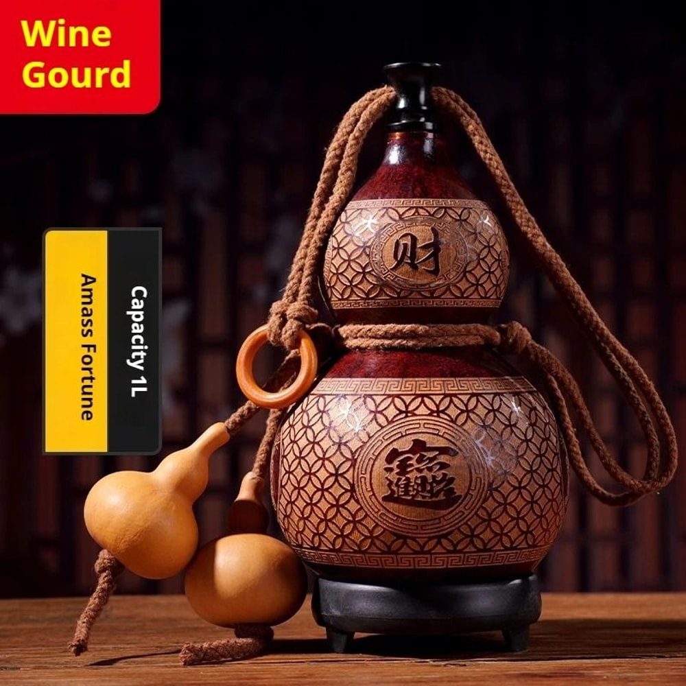 Artisanal Natural Wine Gourd Authentic Dried Flask For Outdoor Use Whiskey Creative Gifts 8