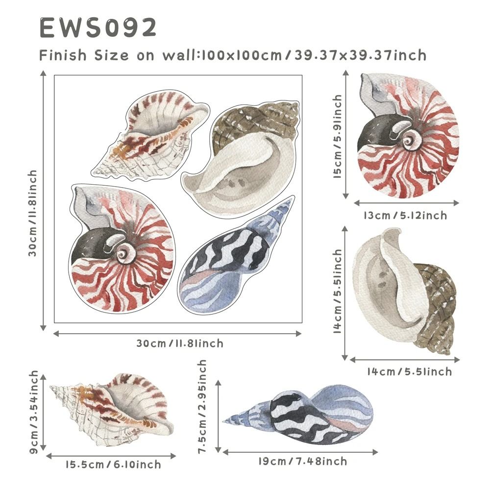 Watercolor Underwater World Wall Decals Waterproof Coral Tropical Fish Stickers For Nursery Bath 6