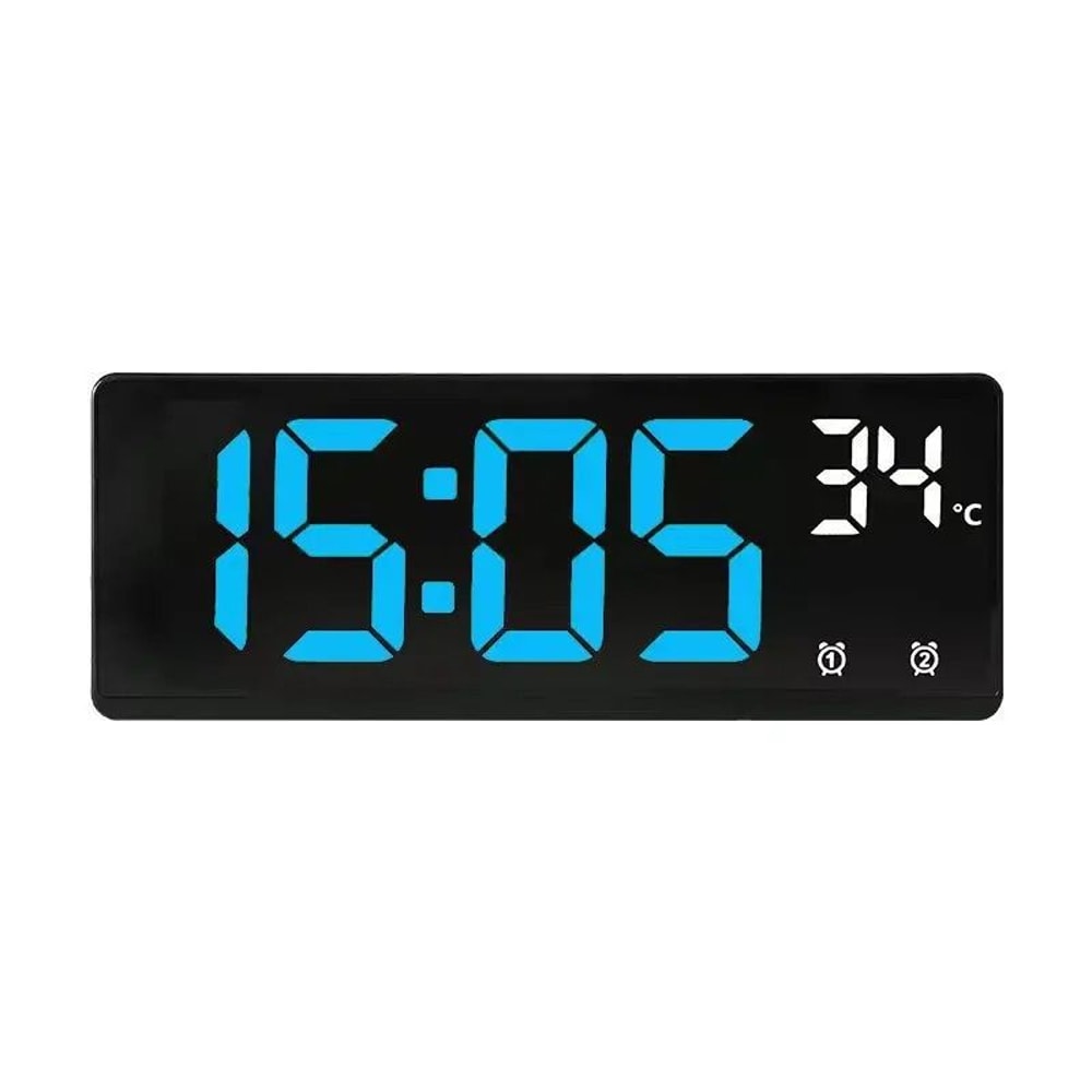 Intelligent LED Digital Alarm Clock Voice Control Temperature Display Desktop Table Clock 6