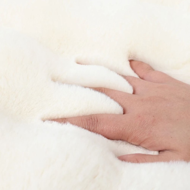 Premium Faux Rabbit Fur Bubble Carpet Round UltraSoft Living Room Rug Kids Bedroom Game Cushion 3