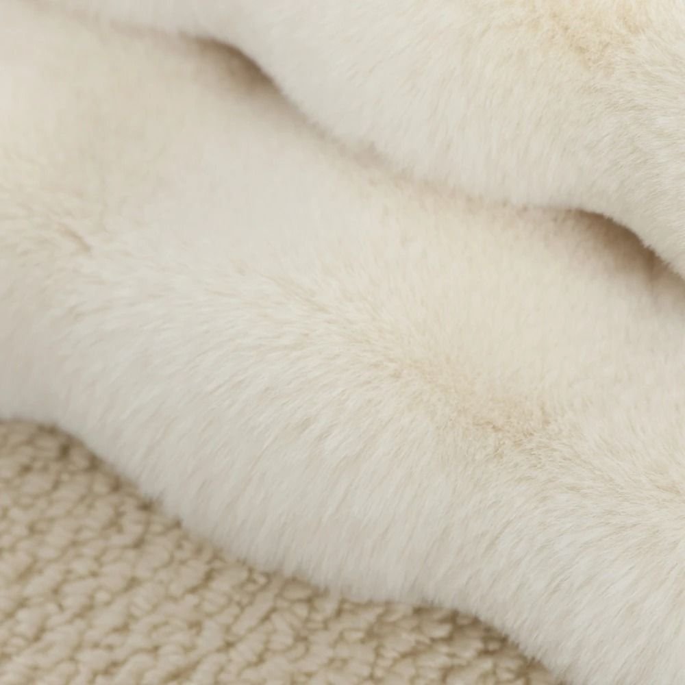 Premium Faux Rabbit Fur Bubble Carpet Round UltraSoft Living Room Rug Kids Bedroom Game Cushion 5